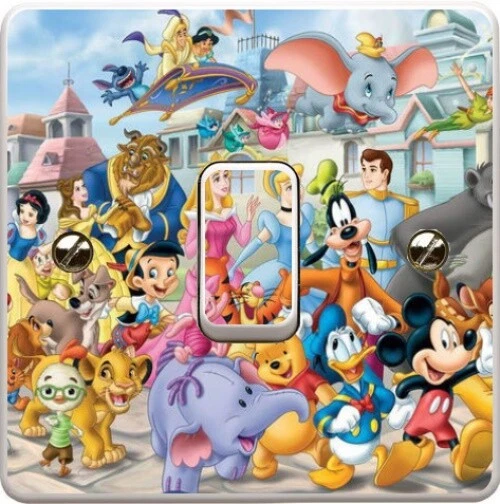 Calcomanía adhesiva de vinilo con interruptor de luz de dibujos animados de personajes de Disney para dormitorio de niños #29