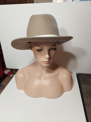 Rag & Bone Ladies Medium 100% Wool Tan Fedora Hat With Faux  display picture 2