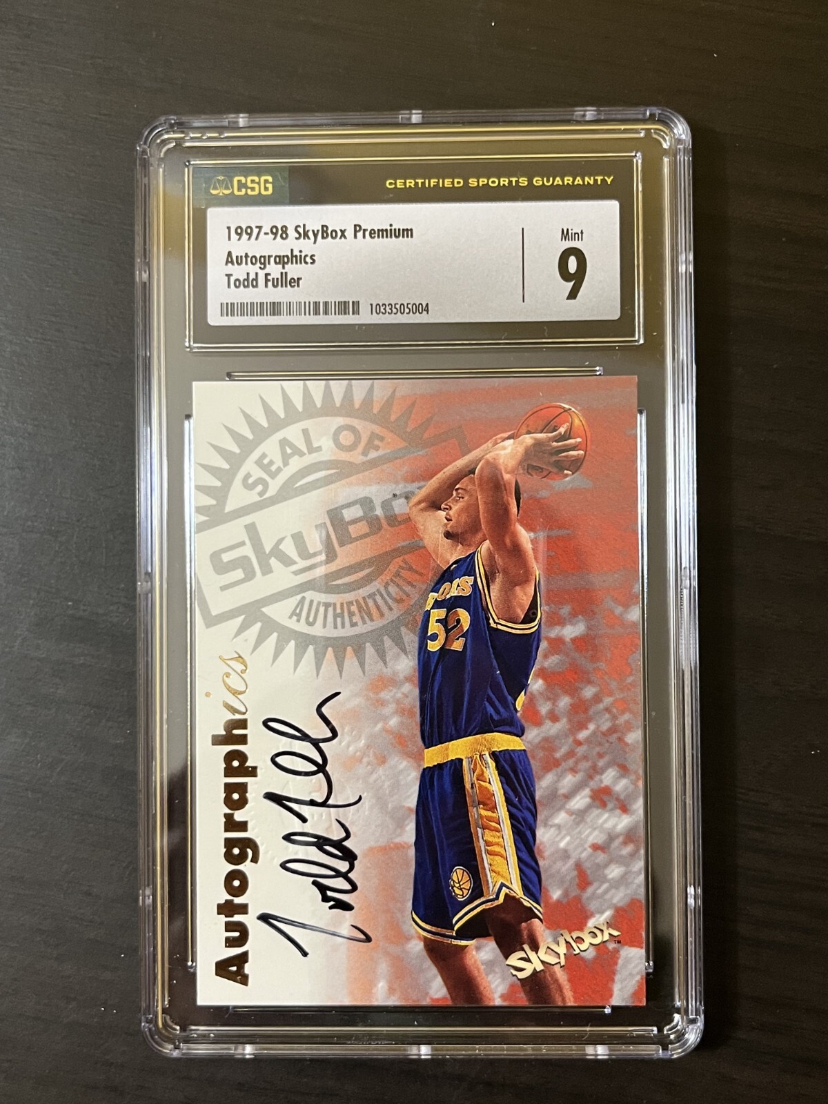 Todd Fuller 1997-98 Skybox Premium Autographics Auto CSG 9 Signature Warriors