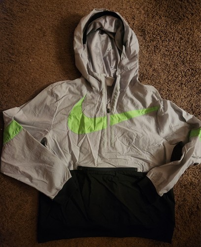 Nike Youth Crossover Jacket Nylon Gray Black Green Lightweight W/Pockets Sz XL - Picture 4 of 4