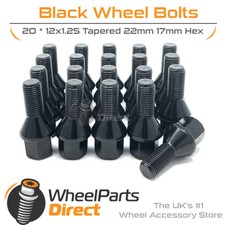 Pernos de rueda (20) 12x1.25 negros para Alfa Romeo 4C 13-20 sobre ruedas originales