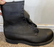 Vintage Y2K Addison Shoe Co Black Leather Steel Toe Combat Boots Men 11 Women 13