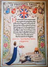 WW1 Memorial Scroll Certificate | Custom Personalised Inscription 