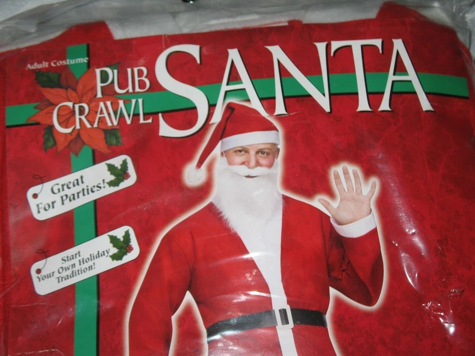 TRAJE DE SANTA PUB CRAWL - TRAJE DE 5 PIEZAS - DISFRAZ DE ADULTO - NUEVO SELLADO Foto 2 de 4