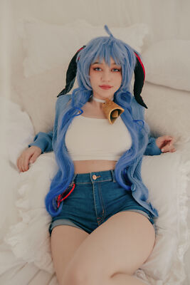 Anime Women Model Cosplay Ganyu Genshin Impact  Gaming Mat Desk 13325
