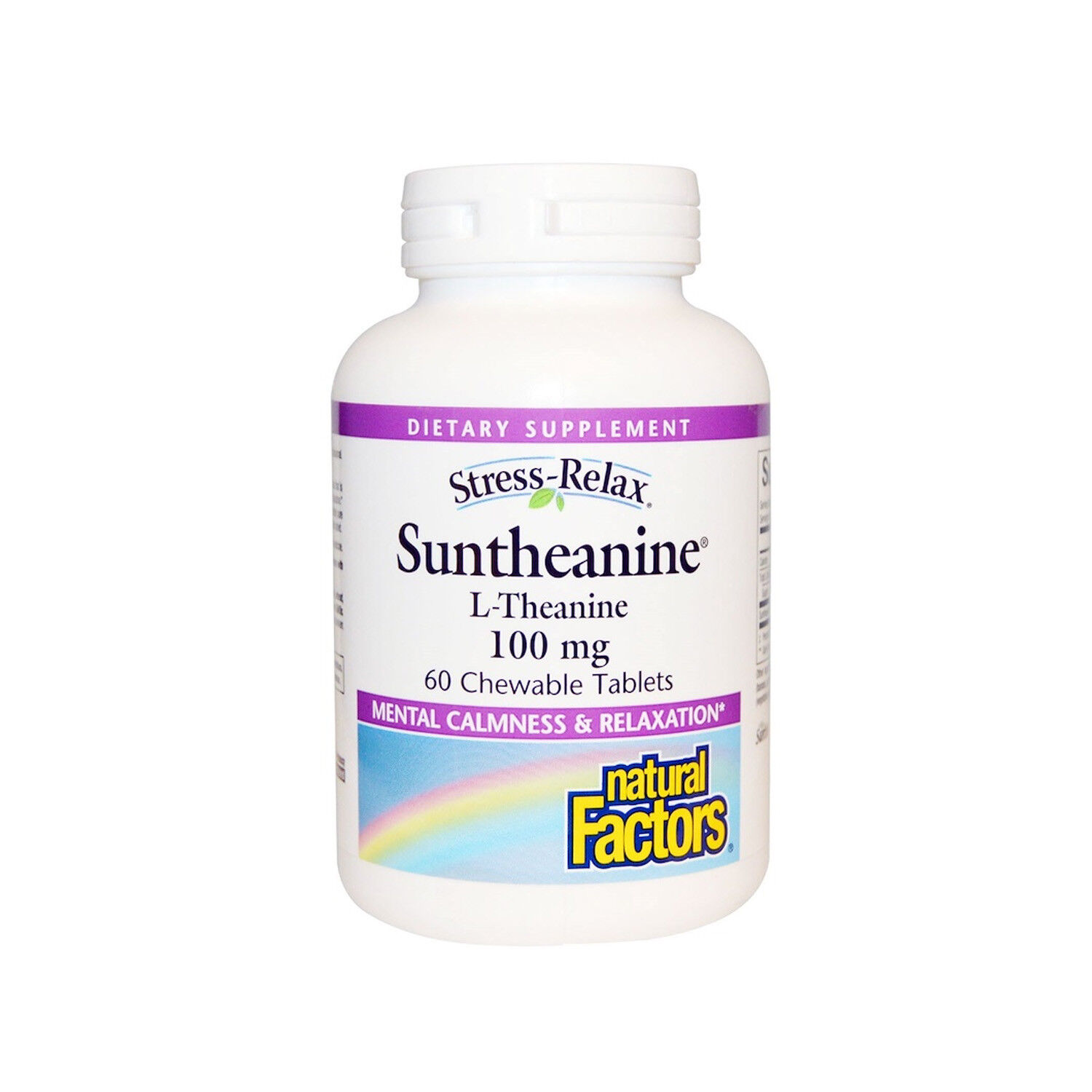 Natural Factors Stress-Relax Suntheanine L-Theanine, 60 Chewable Tablets