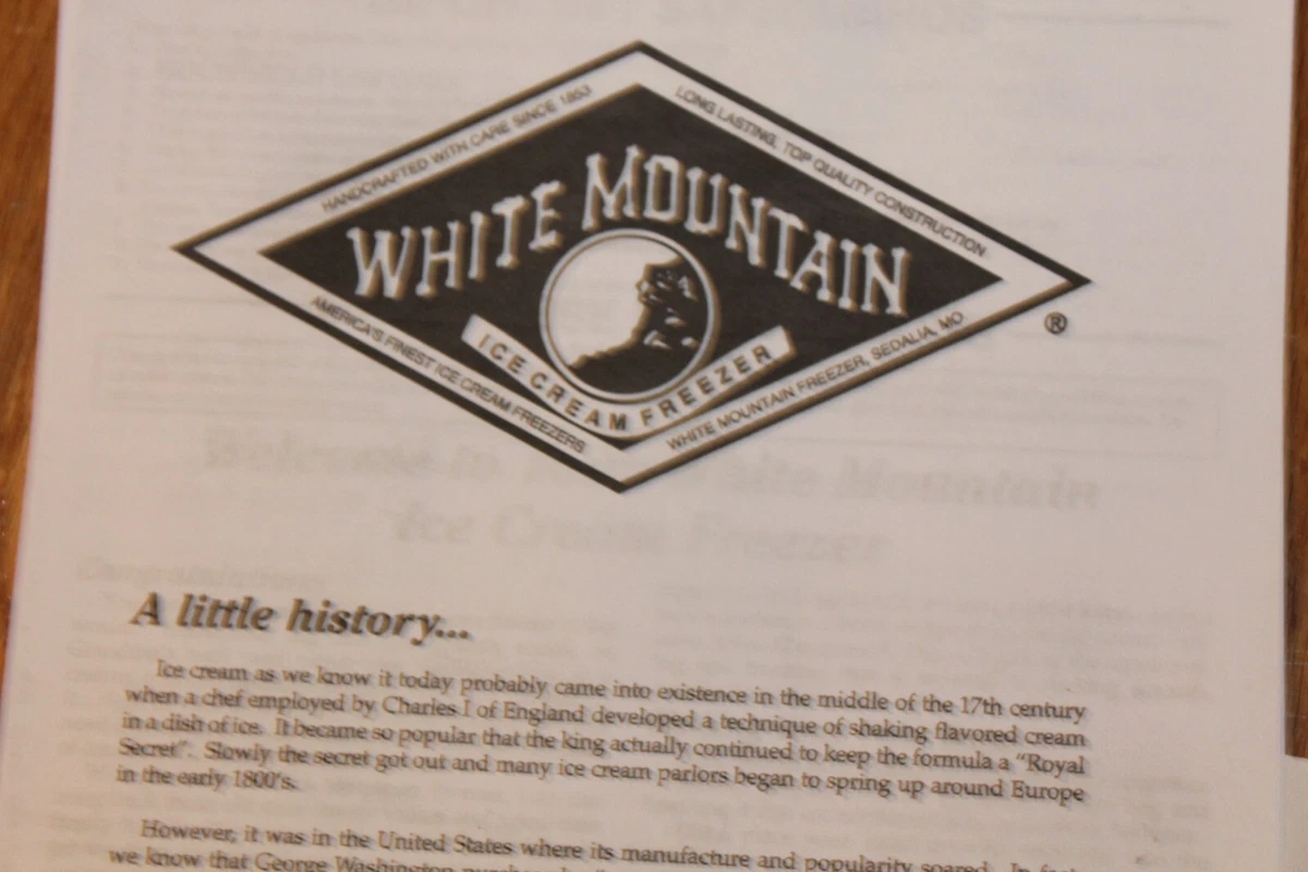 White mountain ice cream maker instructions sales