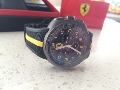 Brand New Ferrari Fast Lap Black/ Yellow Chronograph Watch *Great