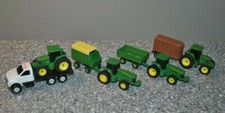 John Deere Green Farm Tractors / Trailers / Truck Huge Lot 8 Ertl Toy EUC