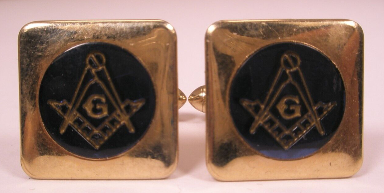 Blue Masonic Vintage SWANK Cuff Links scottish ri… - image 3