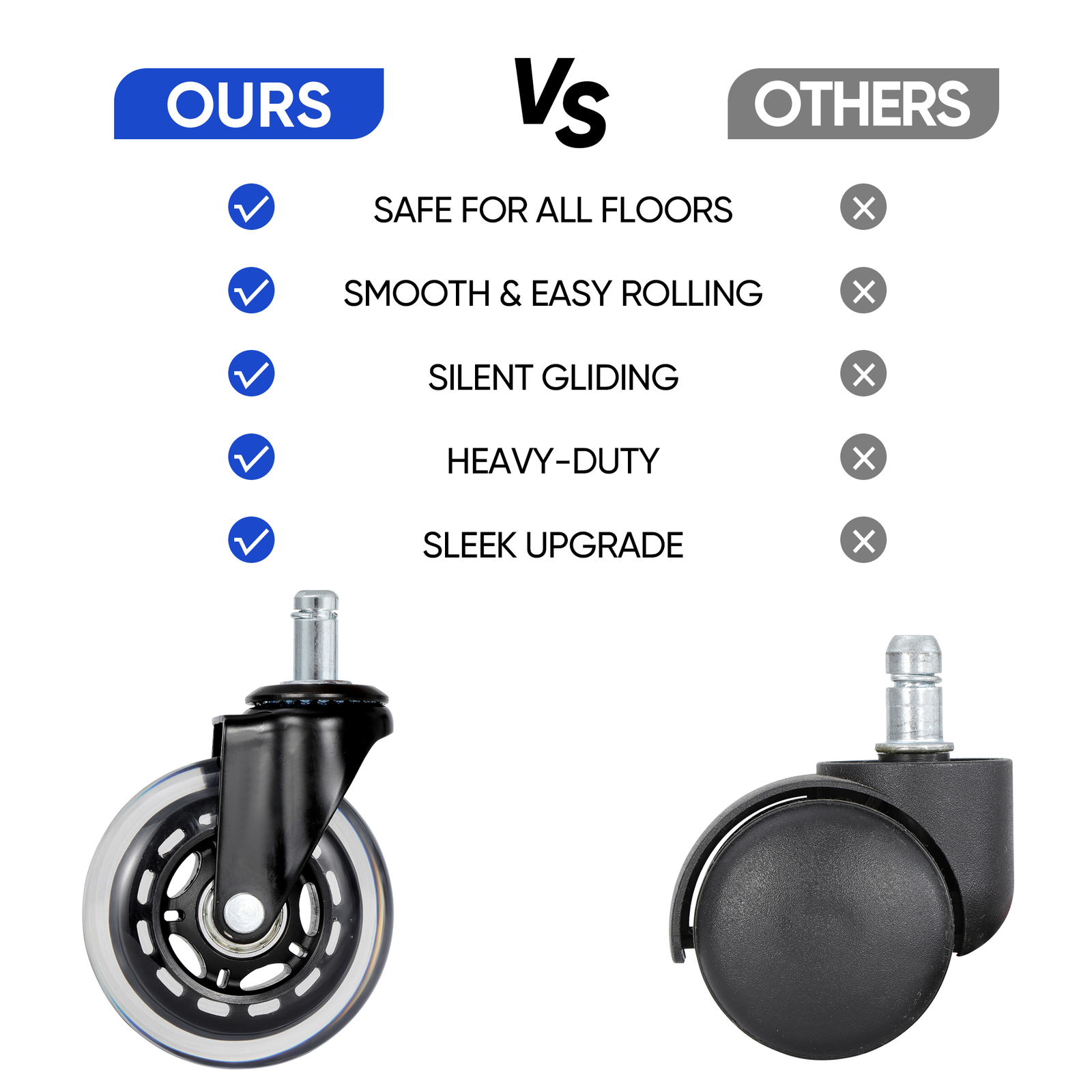 Office Chair Wheels Caster Wheels 5PCS Replacement Wheel for Desk