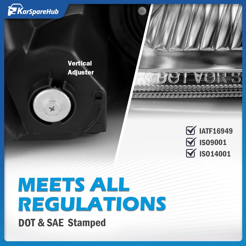 Chrome Headlights For 2006-2010 Toyota Sienna Halogen HeadLamps W/Bulbs L+R Foto 3 de 4