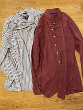 Set Of 2  Mens Collared Button Long Shirt XLT Tall Chaps Tommy Great Deal! ￼￼