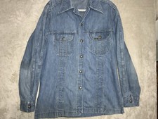 VINTAGE Men's LEE CHORE BARN BLAZER Denim JACKET SHIRT Jeans L