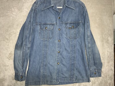 VINTAGE Men's LEE CHORE BARN BLAZER Denim JACKET SHIRT Jeans L**