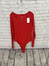 A New Day Women s Red Longsleeve Bodysuit