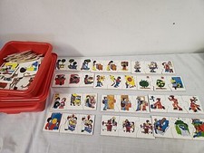 VTG Plastic Playskool Storage Bins 2  Red w Lids  Match Up Puzzles Education