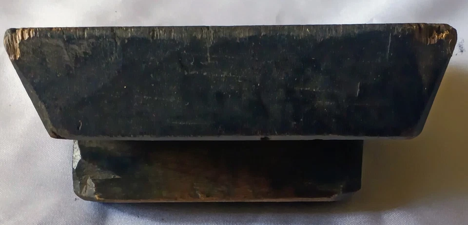 Antiguo bloque textil de madera tallada a mano indio de 1900 con motivo de pavo real doble Foto 2 de 3