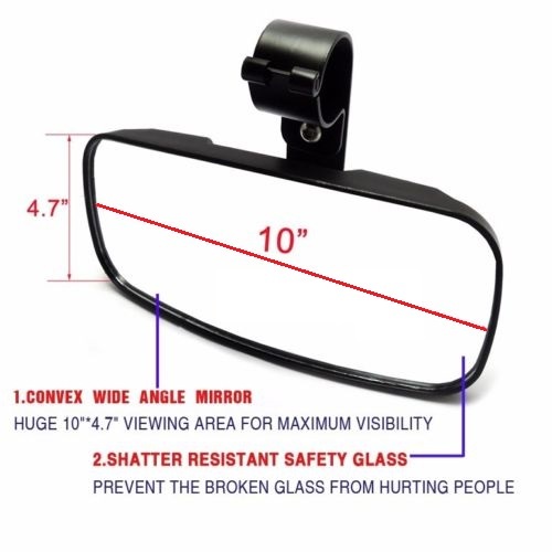10"x4.7" Can AM Commander Side & Rear View Mirror kit Fit All UTV 2 Inch OD Bar eBay