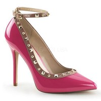 Amu28/hp-ro Pleaser Single Soles 5 Heel Shoes H. Pink-rose Pat Size: 9 Amu28/hp-ro Pleaser Single Soles 5 Heel Shoes H. Pink-rose Pat Size: 9