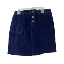 Girl's Size 10 Skirt Joe Fresh Blue Micro-Corduroy Short Button Close Pockets