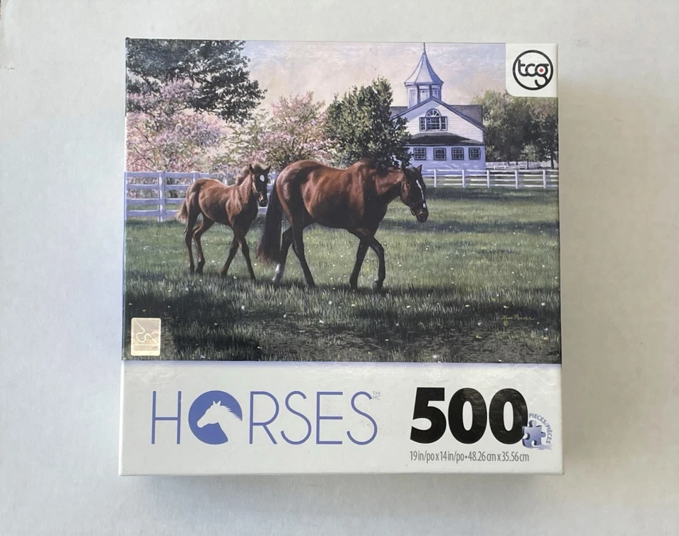 Rompecabezas Colección Caballos 500 piezas Primavera en KY TCG Sure-Lox 19x14 en Nuevo Foto 2 de 4