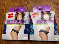 4 HANES Microfiber Cheeky Panties Womens Size 7 Underwear Tagless