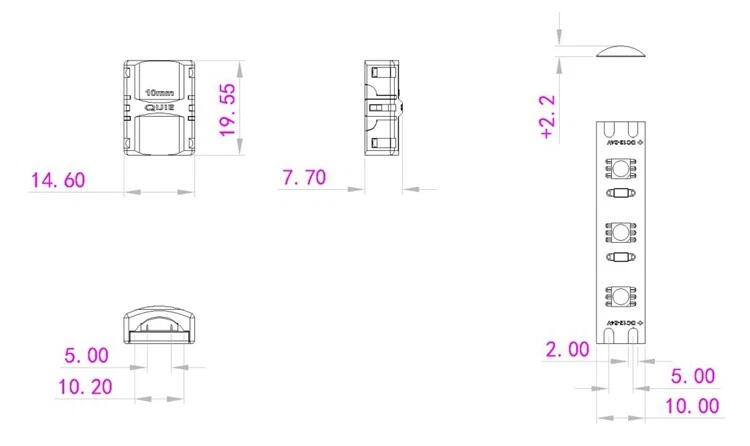 2Pin 10mm Hippo-M Strip to Strip Joint LED Strip Unsoldered Snap Connector IP65 - Image 4 of 4