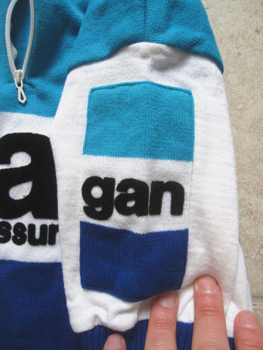 Maillot Cycliste vintage Gan Assurances Tricots du rocher 70