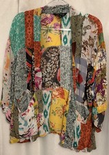 Young Threads Patchwork Kimono Boho Cardigan Mixed Print Floral Size M