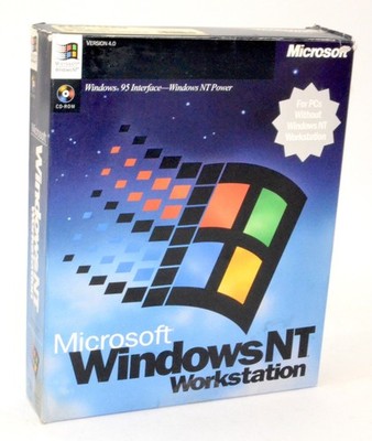 *Vintage* Microsoft Windows NT Workstation 4.0 Retail Box *Full Install, Used*