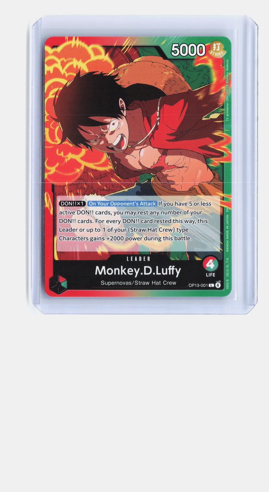 Monkey.D.Luffy One Piece Carrying On His Will #OP13-001 Leader