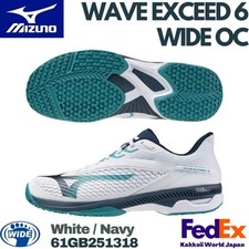 Mizuno Tennis Shoes WAVE EXCEED 6 WIDE OC White/Navy 61GB2513 18 2025 NEW 