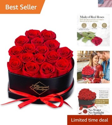Beautiful 16 Red Roses in Heart-Shaped Box - Timeless Love Gift for Any Occasion