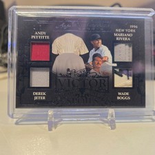 2025 Leaf In The Game Used VICTOR SPOILS 1996 YANKEES JETER BOGGS QUAD PATCH 2/3