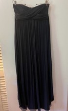 J. Crew Silk Strapless Tie Back Maxi Dress Midnight Blue Petite 2