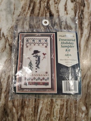 Vintage Mill Hill Treasured Holiday Sampler Kit - Silver Moon Snowman