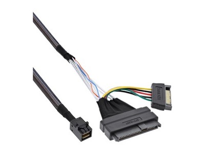 InLine Speicherkabelkit U.2 SFF-8639 M bis SATA-Stromstecker SFF-8643 M 50 cm