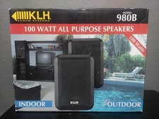 KLH 980B Model 100 Watt 8 Ohm All Purpose Black Speakers Indoor  Outdoor
