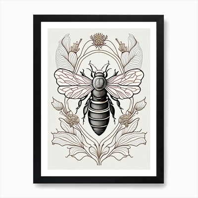 Queen Bee 1 William Morris Style Ar Framed Wall Art Poster Canvas Print Picture