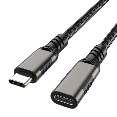 USB C Extension Cable 6.6ft, Type-C Extender Male to Female Cord 6FT, Grey 