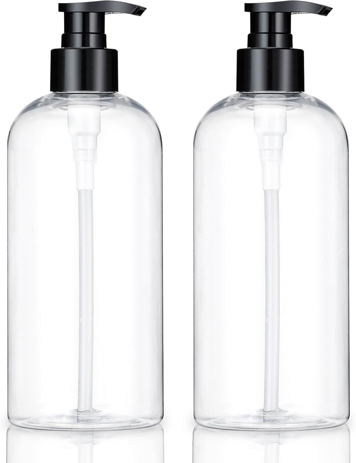 Empty Plastic Pump Bottles with Dispenser Clear Refillable Pump Bottle for Shamp