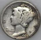 * 1925-D Mercury Dime 90% Silver, Popular Collector Coin As Shown