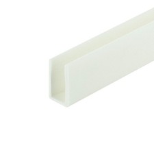 Outwater White 5/16" Long Leg Styrene Plastic U-Channel - Size Options