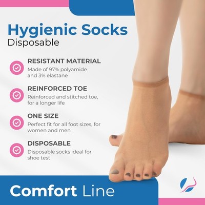 Refill 100pcs Disposable Hygienic Try On Socks, Unisex, One Size
