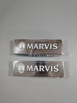 2 Marvis Whitening Mint Toothpaste New Authentic 3.8 OZ New Damaged Box