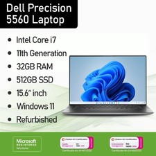 Dell Precision 5560 i7‑11850H QuadT1200 32GB 512GB NVMe 15.6" Mobile Workstation