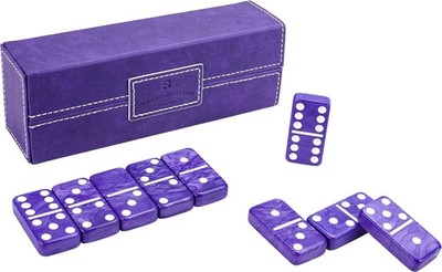 Dominos Set for Adults Thick Purple Domino Double 6 Dominoes for
