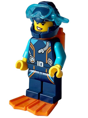Lego Arctic Explorer Diver - Female, Dark Blue Diving S-cty1640-Sets 60379 60377