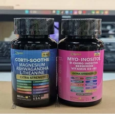 Cortisol and Myo-Inositol All-in-One Supplement Magnesium Ashwagandha L-Theanine